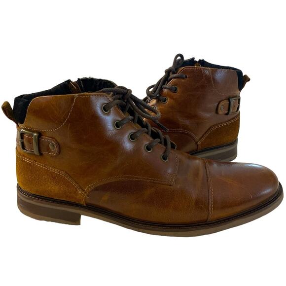 Franco Fortini Easton Brown Leather Cap Toe Boot Size 13 - Picture 1 of 10